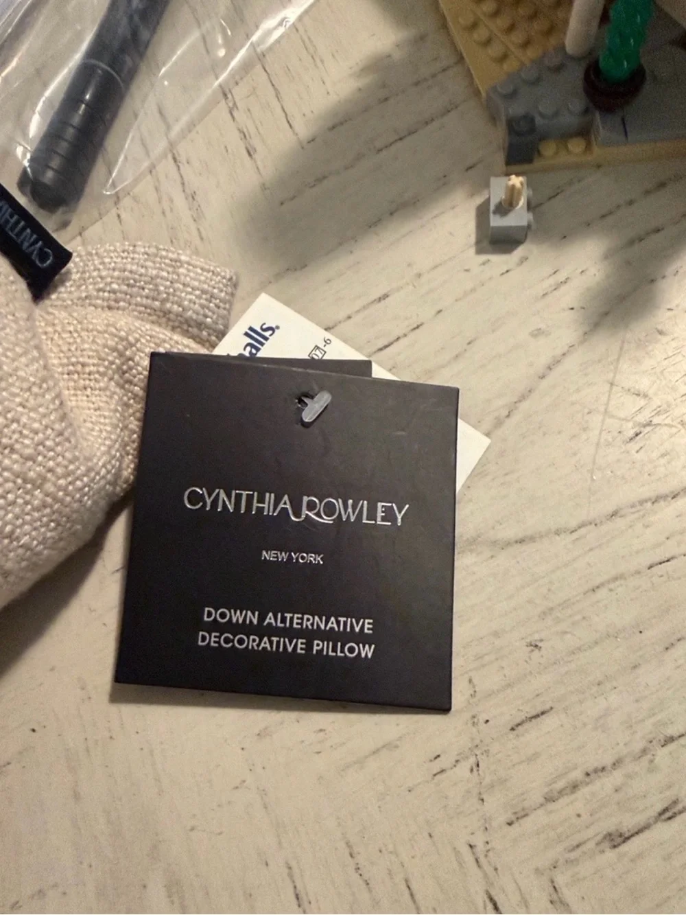 Cynthia Rowley Neutral Knit Decorative Pillow Tag